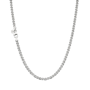 Revival Woven Diamond Cut Link Chain Necklace – 17″