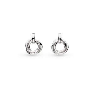 Product image of Bevel Trilogy Drop Earrings by British sterling silver jewellery designer Kit Heath