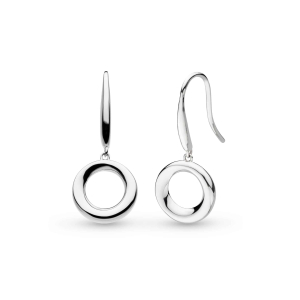 Product image of Bevel Cirque Drop Earrings by British sterling silver jewellery designer Kit Heath