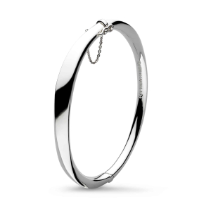 Product image of Bevel Cirque Hinged Bangle by British sterling silver jewellery designer Kit Heath