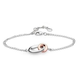Product image of Bevel Cirque Link Blush Blush Twin Chain Bracelet by British sterling silver jewellery designer Kit Heath