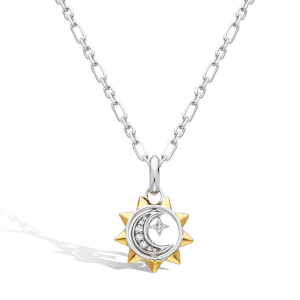 Céleste Sun, Moon & Star Spinner Necklace base image – The Céleste collection 