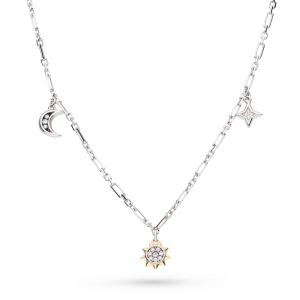 Product image of Céleste Sun, Moon & Star Station Necklace by British sterling silver jewellery designer Kit Heath