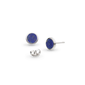 Product image of Eclipse Equinox Lapis Stud Earrings by British sterling silver jewellery designer Kit Heath