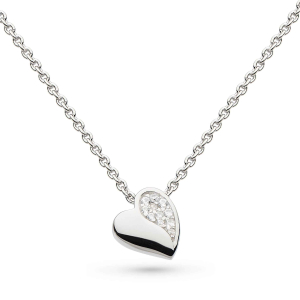 Sterling Silver Miniature Sparkle CZ Sweet Heart Necklace by Kit Heath