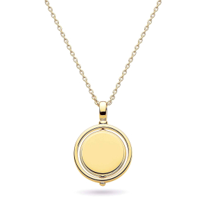 Gold Plated Sterling Silver Empire Revival Round Spinner Necklace by Kit Heath