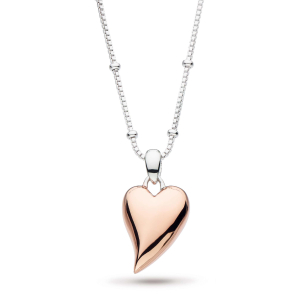 Sterling Silver & Rose Gold Plate Desire Lust Heart Rose Gold Necklace by Kit Heath