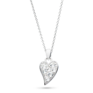 Sterling Silver Desire Precious White Topaz Small Heart Necklace by Kit Heath