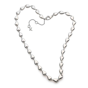 Sterling Silver Desire Kiss Linking Hearts Collar Necklace by Kit Heath