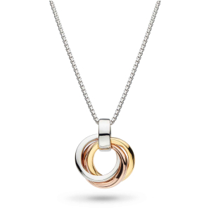Sterling Silver, Gold & Rose Gold Plate Bevel Cirque Trilogy Small Necklace by Kit Heath
