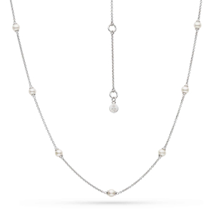 Product image of Astoria Pearl Station Necklace by British sterling silver jewellery designer Kit Heath