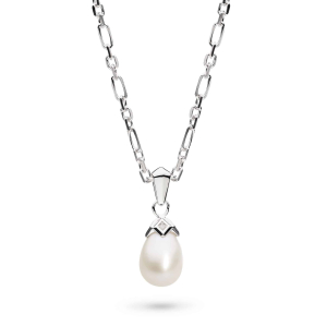 Product image of Astoria Glitz Pearl Figaro Necklace by British sterling silver jewellery designer Kit Heath