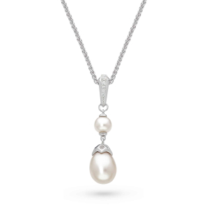 Product image of Astoria Glitz Twin Pearl Necklace by British sterling silver jewellery designer Kit Heath