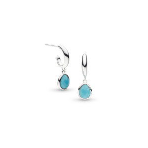 Coast Pebble Azure Gemstone Hoop Drop Earrings product image – The Coast collection 