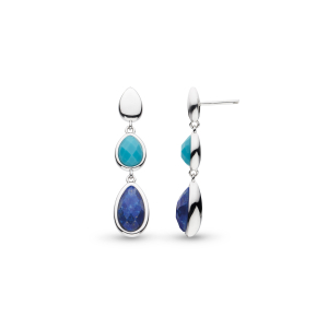 Coast Pebble Azure Gemstone Trio Droplet Stud Drop Earrings product image – The Coast collection 