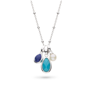 Coast Pebble Azure Gemstone Trio Pendant Necklace product image – The Coast collection 