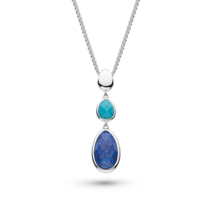 Coast Pebble Azure Gemstone Trio Droplet Necklace product image – The Coast collection 