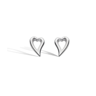 Desire Love Story Heart Stud Earrings