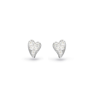 Sterling Silver Desire Precious White Topaz Heart Stud Earrings by Kit Heath