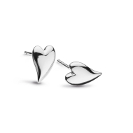 Sterling Silver Desire Kiss Mini Heart Stud Earrings by Kit Heath