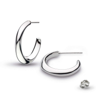 Sterling Silver Bevel Cirque Semi-Hoop Stud Earrings by Kit Heath