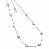 Sterling Silver & Rose Gold Plate Desire Kiss Blush Heart Station Necklace by Kit Heath