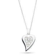 Sterling Silver Desire Precious White Topaz Big Heart Necklace by Kit Heath