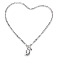 Sterling Silver Desire Love Duet Heart T-Bar Necklace by Kit Heath