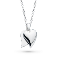 Sterling Silver Desire Love Duet Heart Necklace by Kit Heath