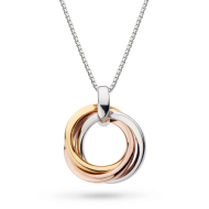 Sterling Silver, Gold and Rose Gold Plate Bevel Cirque Trilogy Necklace by Kit Heath